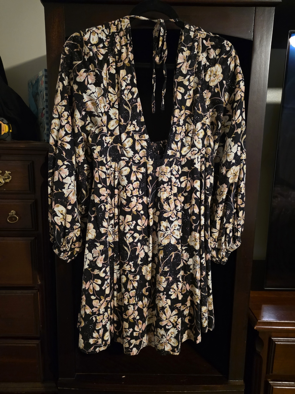 Free People Black Floral Dress